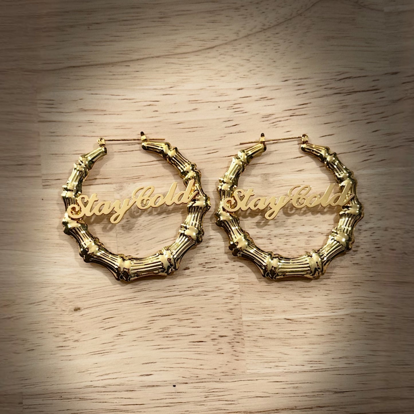 Gold Bamboo Hoop Earrings – Stay Cold Statement Jewelry