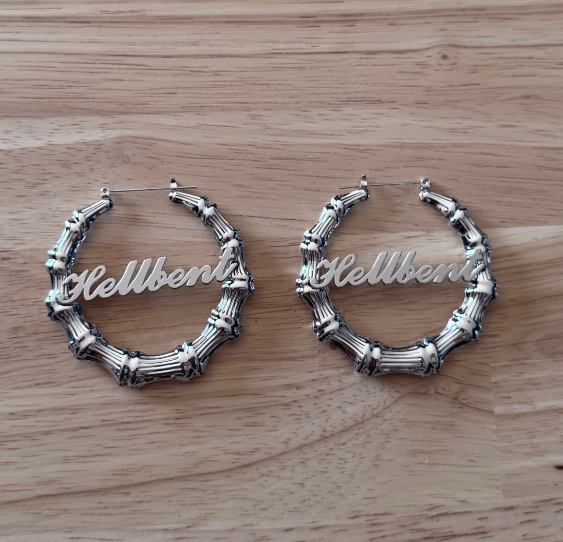 Silver Bamboo Hoop Earrings – Hellbent Statement Jewelry