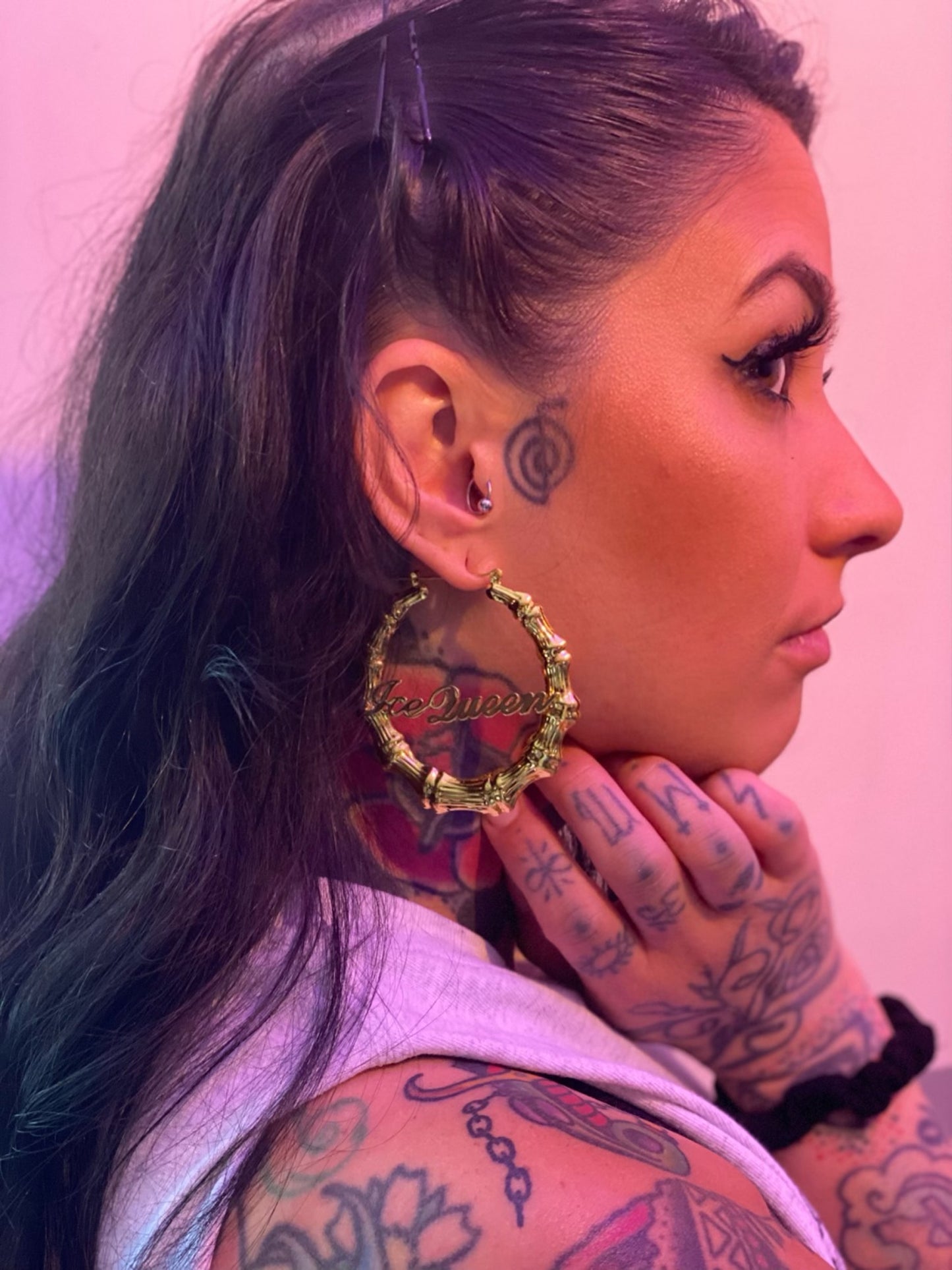 Silver Bamboo Hoop Earrings – Ice Queen Statement Jewelry