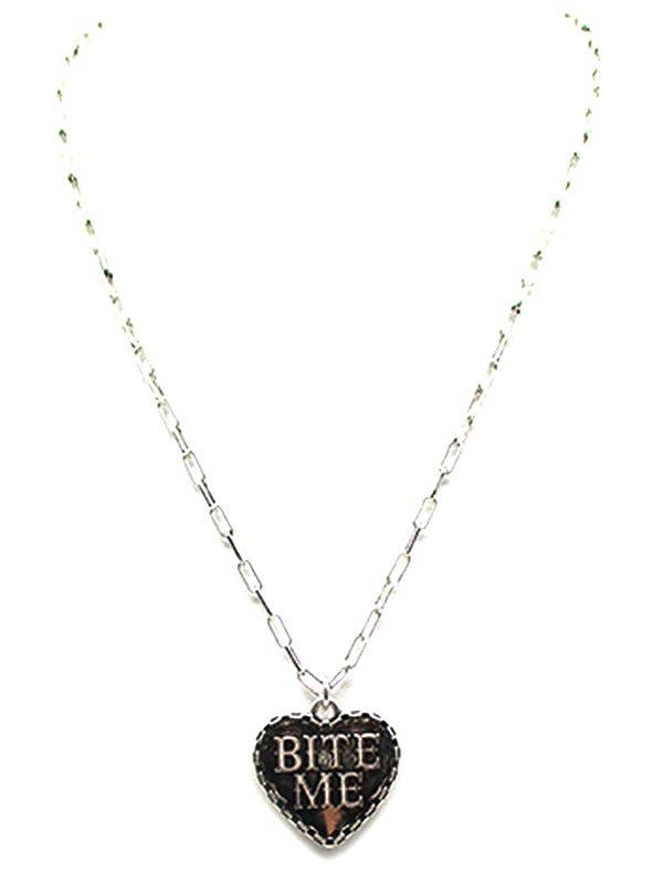 BITE ME Heart Necklace