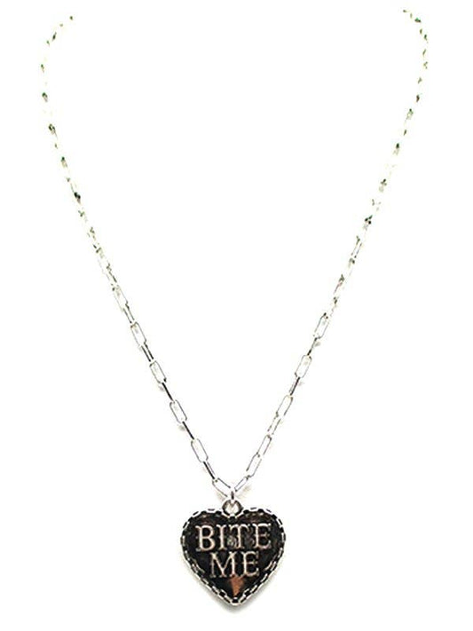 BITE ME Heart Necklace