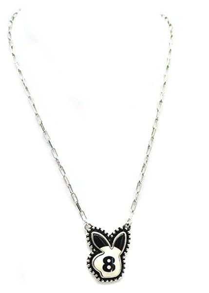 Eight Ball Bunny Necklace