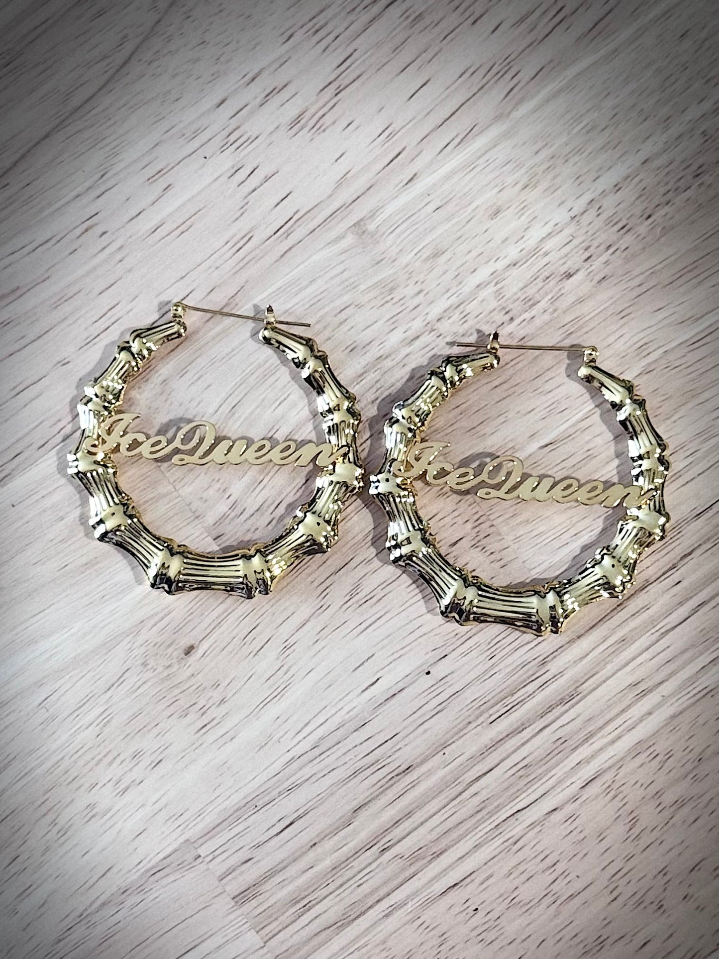 Silver Bamboo Hoop Earrings – Ice Queen Statement Jewelry