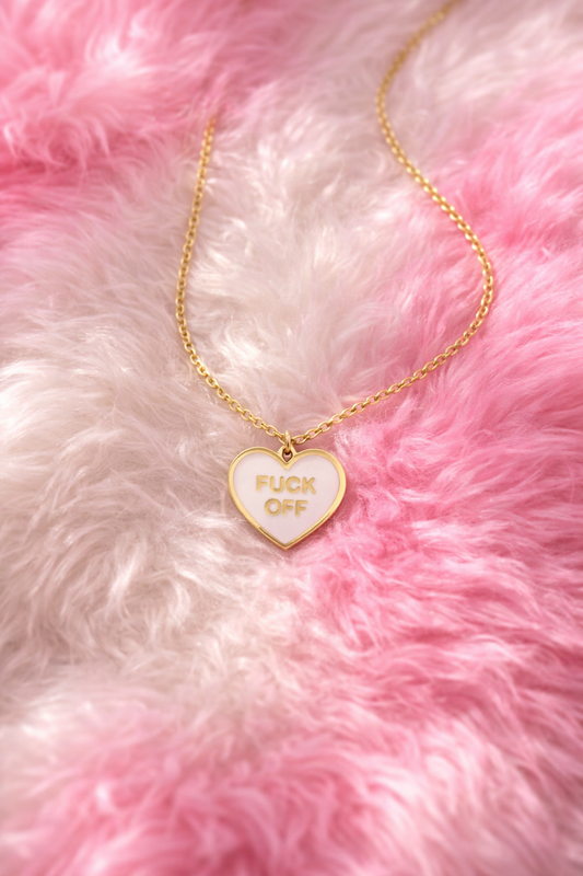 Fuck Off Heart Necklace
