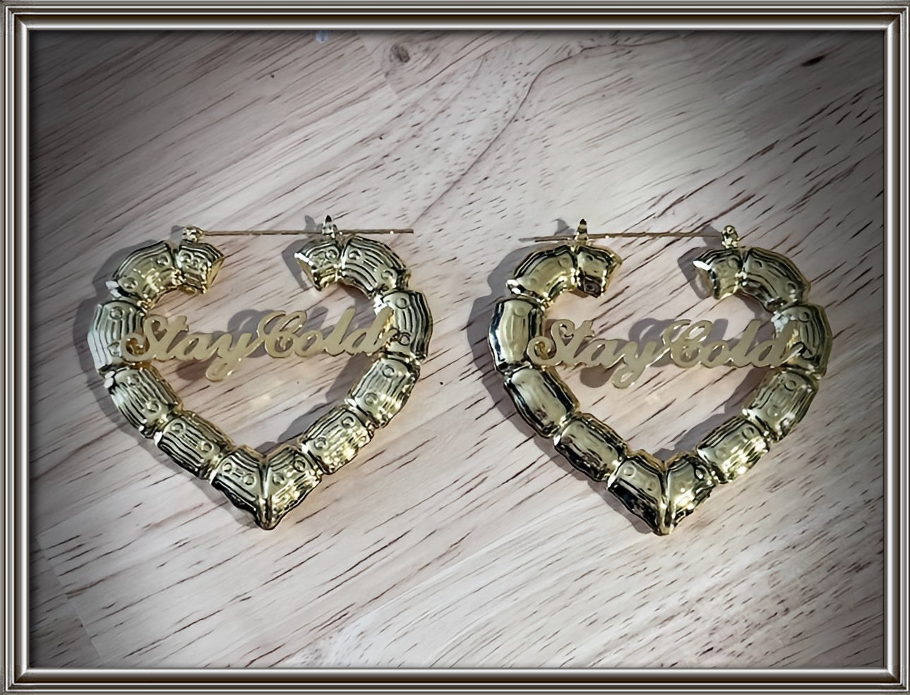 Gold Bamboo Heart Earrings – Stay Cold Statement Jewelry