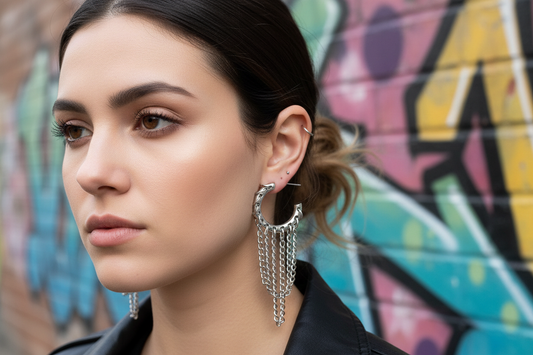 Drippin Statement Hoops - lifestyle shot