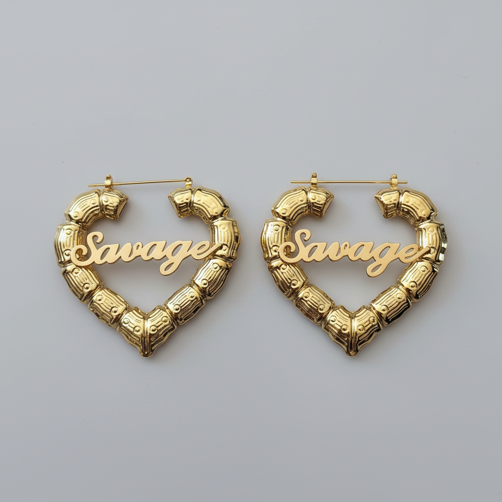 Savage Heart Earrings close-up detail