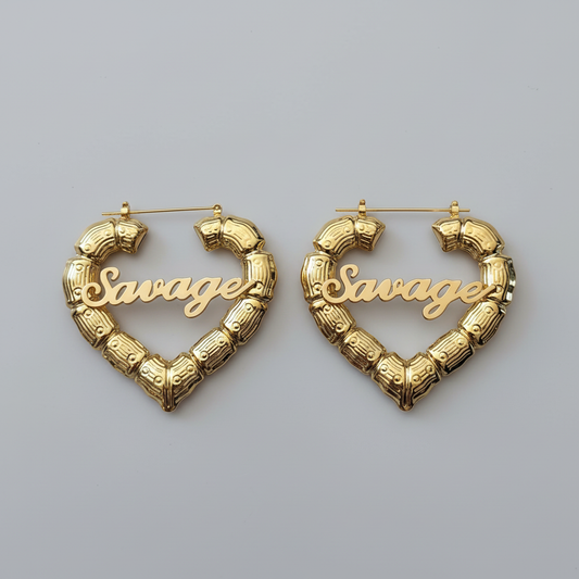 Savage Heart Earrings close-up detail