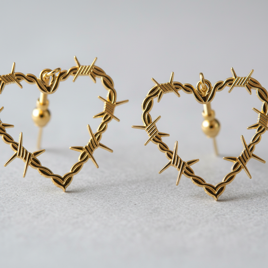 Heart of Thornz Earrings close-up detail