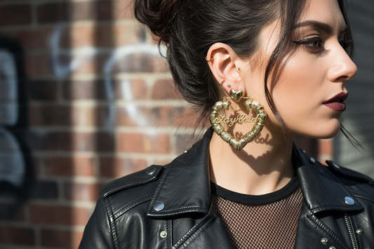 STAYCOLD Heart Earrings lifestyle shot - model wearing earrings