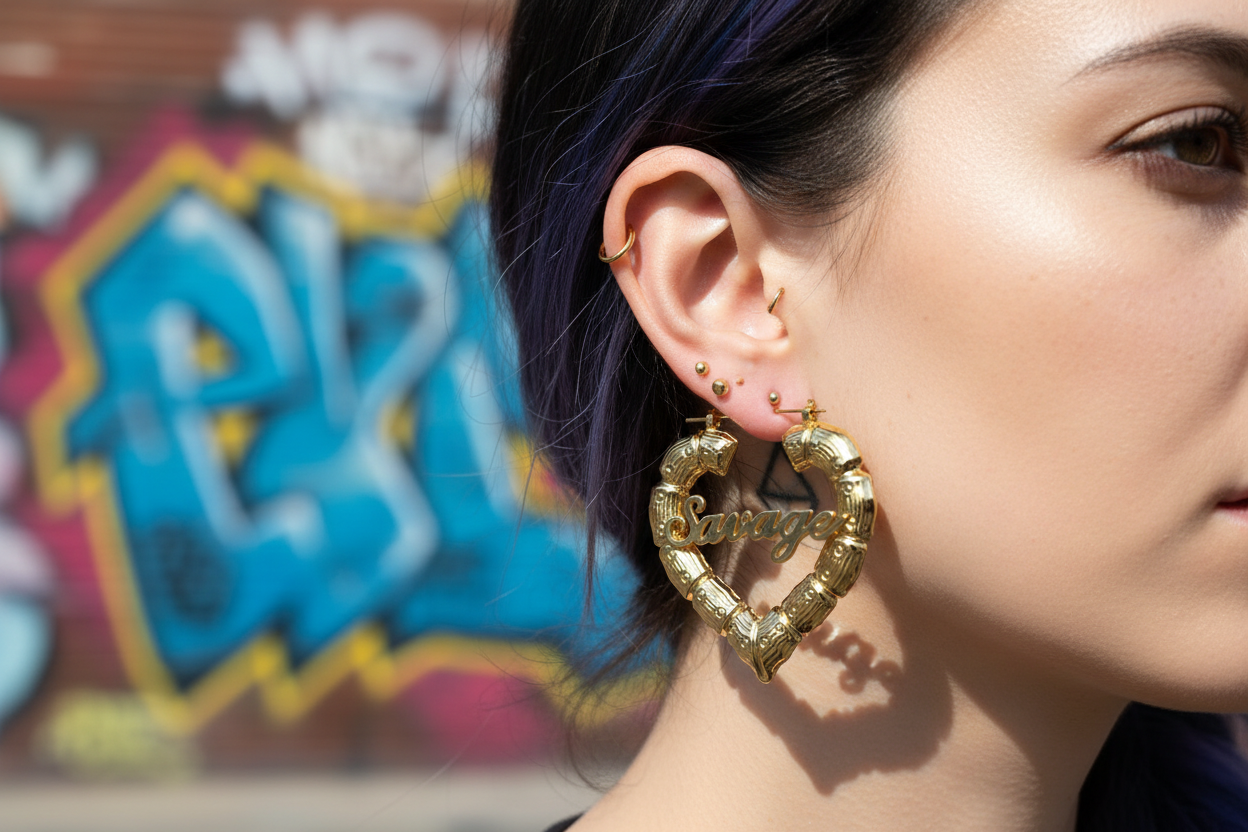 Savage Heart Earrings - lifestyle shot attempt 2